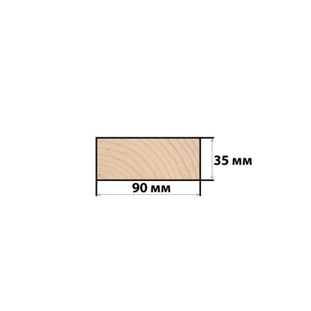 Доска строганная 35*90*6000 мм, камерной сушки (сорт-1, вл 16±2%)